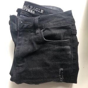 American eagle black ripped jeans